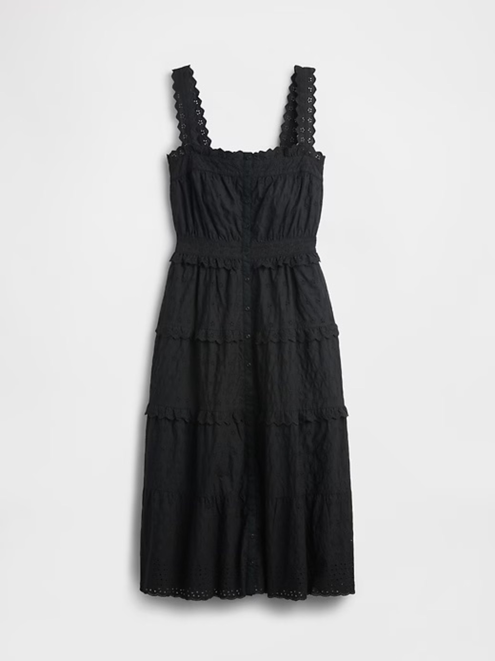 NEW! Gap × DÔEN Black Eyelet Midi Dress 📝 - Picture 4 of 5